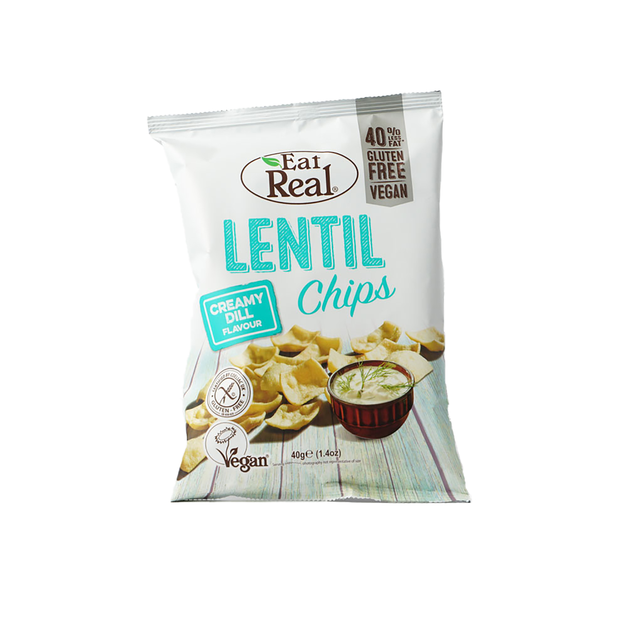 CHIPS LENTIL CHIPS CREAMY DILL EAT REAL 40G Mojood